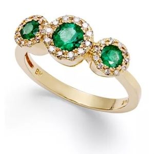 Effy's 14k gold ring Esmeralda and diamond size 7